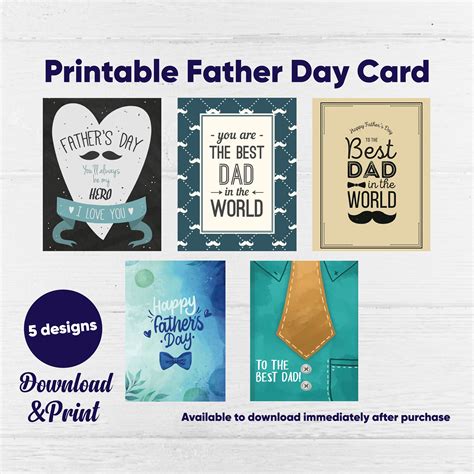 Fathers Day Card Printable Fathers Day Printable Card Happy Fathers