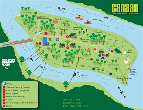 Map of Camp Canaan | Located on Fewell Island in Rock Hill, SC