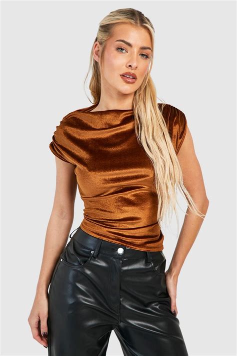 Top Asymétrique En Velours Boohoo Fr