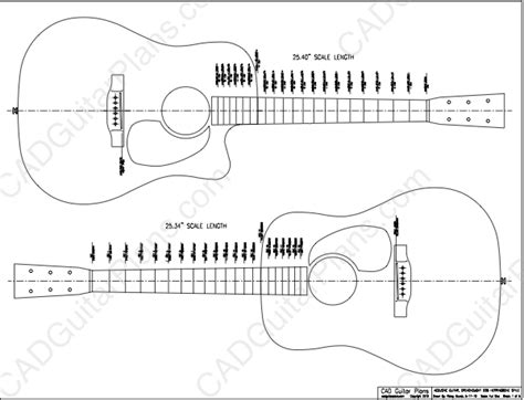 PDF Dreadnought D28 Acoustic Guitar Plan Herringbone Style - CAD Guitar ...