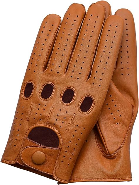 Riparo Herren Leder Auto Autohandschuhe Vollfinger Lederhandschuhe M