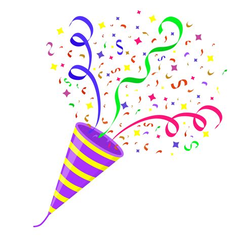exploding party popper  confetti isolated vector illustration