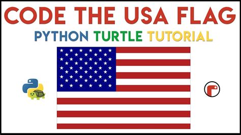 Python Turtle Code The Usa Flag Tutorial Youtube