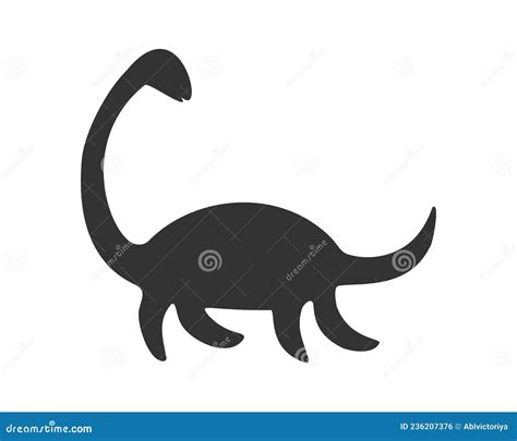 Nessie The Monster Flat Vector Illustration Loch Ness Monster On White Background