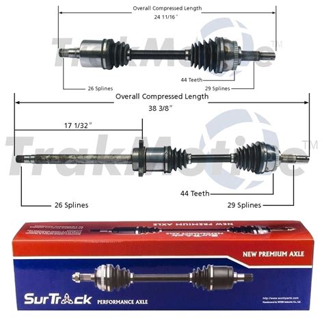 2 Front CV Axle Shafts SurTrack Set For Nissan Altima Maxima FWD 04 06