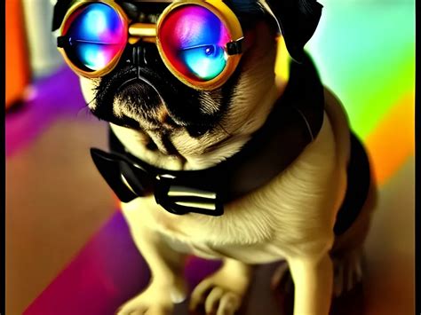 Cute Pug New School Steampunk Colorful OpenArt