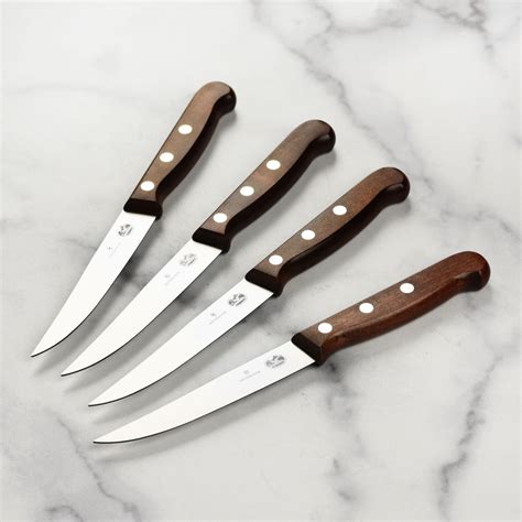 Victorinox Steak Knife Set Fine Edge 4 Piece Wood Handles Cutlery And More