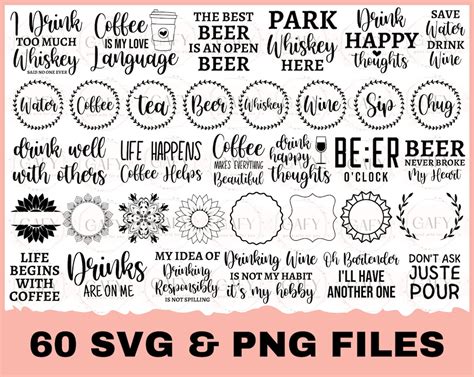 Coaster Svg Bundle Wine Saying Svg Coffee Coaster Svg Drink Coaster