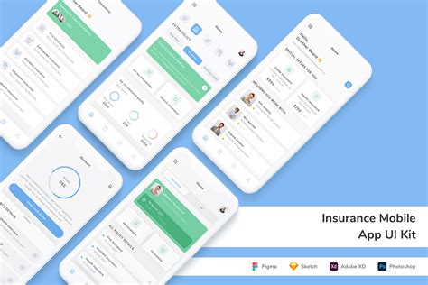Insurance Mobile App UI Kit Graphic by betushCreative Fabrica