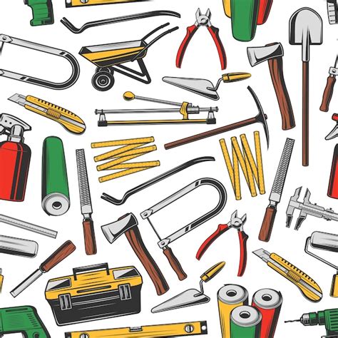 Premium Vector Repair Tools Seamless Pattern Work Instruments