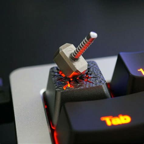 Thor Hammer 3d Mod Keycap Backlight Titanium Alloy Esc Metal Mechanical