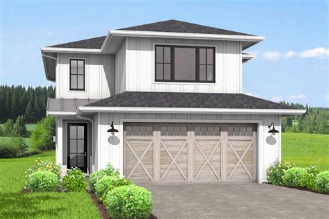 Two Story New American Home Plan With Open Concept Main Level 677025nwl Architectural