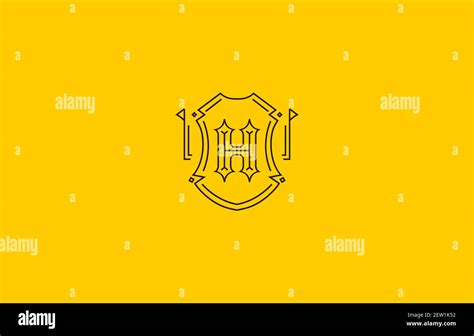 Vintage Shield Letter H Logo Design Vector Template suitable for personal brand or business ...