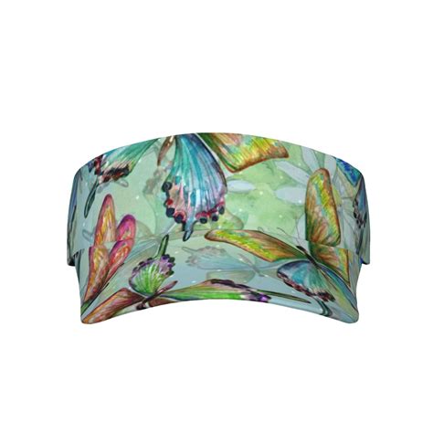 Lukts Retro Seamless Flying Butterflies Sun Sports Visor Adjustable Cap