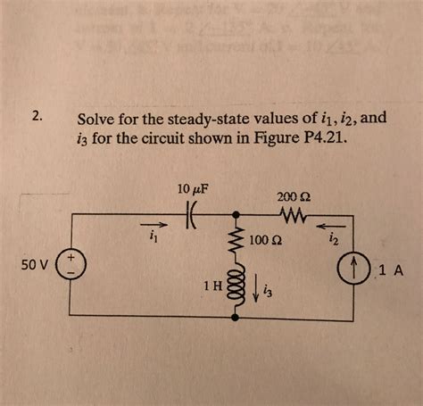 Solved Solve For The Steady State Values Of I 1 I 2 And Chegg