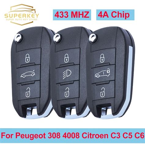 Llave De Coche Plegable Remota Con Chip 4A SUPERKEY 433 MHZ HU83 VA2