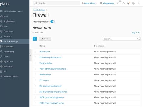 Firewall Extension Plesk