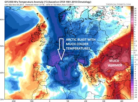 Powerful cold blast towards central Europe and Mediterranean later this ...