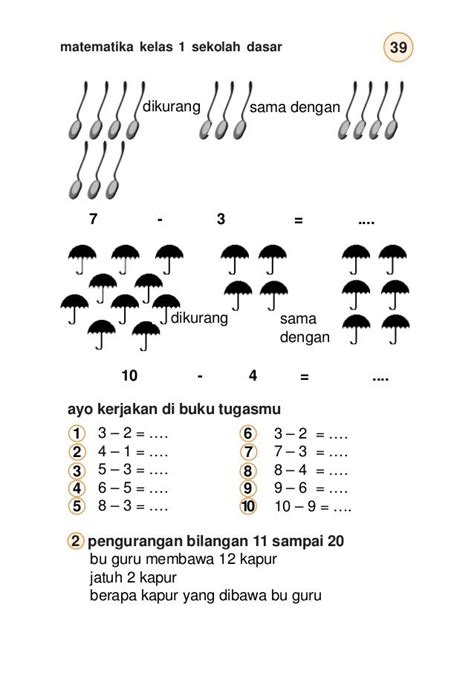 Soal Matematika Kelas 1 Sd Penjumlahan Dan Pengurangan Homecare24