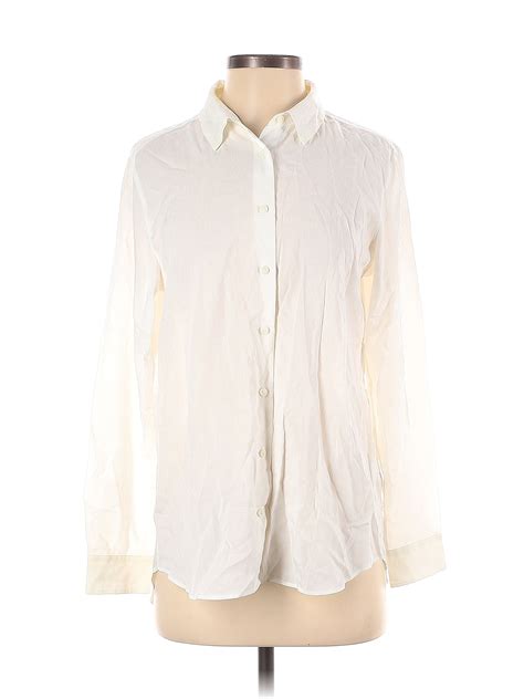 Uniqlo White Ivory Long Sleeve Button Down Shirt Size S 44 Off Thredup