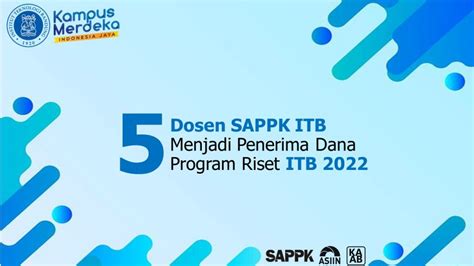 Dosen Sappk Itb Menjadi Penerima Dana Program Riset Itb Sappk