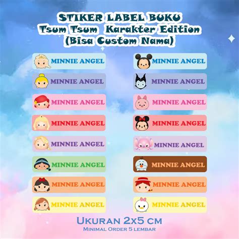 Jual ISI 70 PCS STIKER LABEL NAMA BUKU SEKOLAH CUSTOM MINIMAL ORDER 5