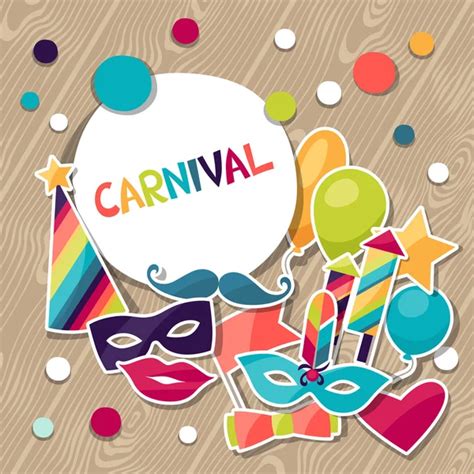 Celebration Background With Carnival Stickers And Objects Stock Vector Image By ©incomible