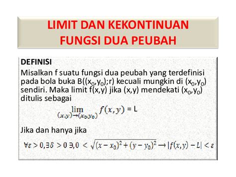 Limit Fungsi Dua Peubah PDF PDFCOFFEE