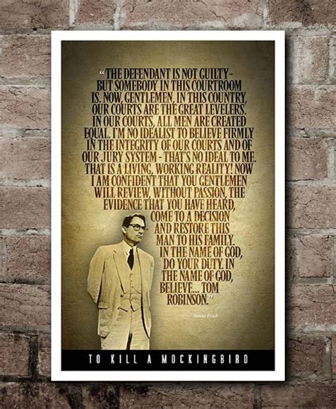 To Kill A Mockingbird Atticus Closing Argument Speech 12x18 Etsy