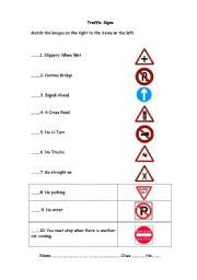 Traffic signs worksheets