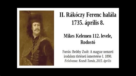 Mikes Kelemen Ii R K Czy Ferenc Hal La R Szlet Kockam Nia Um Youtube