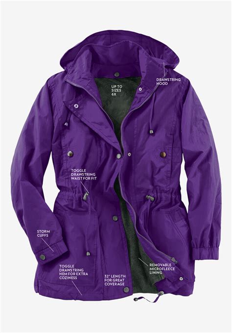 Fleece-Lined Taslon® Anorak | Woman Within