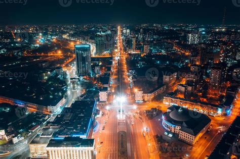 Panoramic view on big city at night 11363872 Stock Photo at Vecteezy