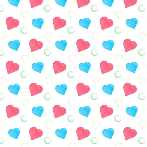 Premium Vector Pattern With Blue And Pink Hearts