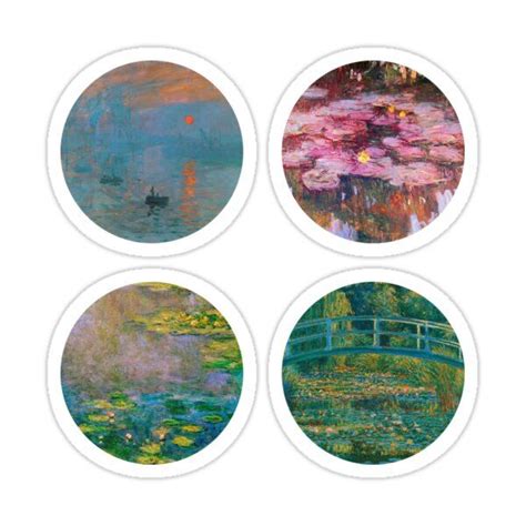 Monet Sticker For Sale By Ausketches Adesivos Impressionismo Tela