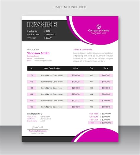 Premium Vector Modern Creative Business Invoice Design Template