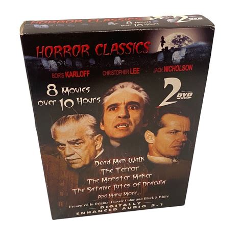 Horror Classics Dvd Set 4 Movies Boris Karloff Christopher Lee Jack