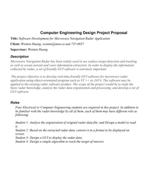 Engineering Project Proposal Templates Pdf Word Pages