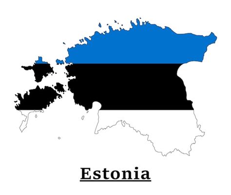 Premium Vector Estonia National Flag Map Design Illustration Of