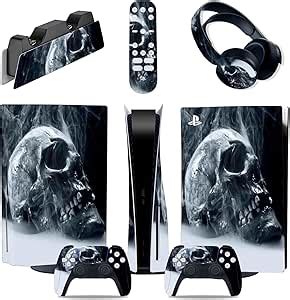 NowSkins Steaming Skull 5 In 1 Premium PS5 Skin Set For Playstation 5