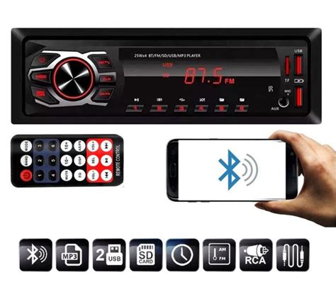 Auto Radio Automotivo Bluetooth 2Usb Sd Mp3 Player Som Carro First