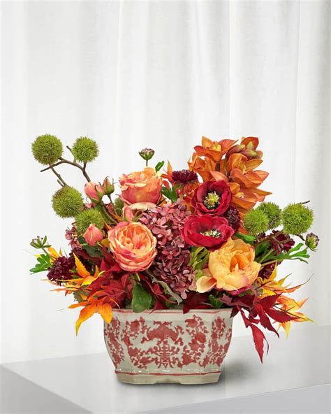 Winward Home Mixed Floral Arrangement In Longlife Planter Neiman Marcus