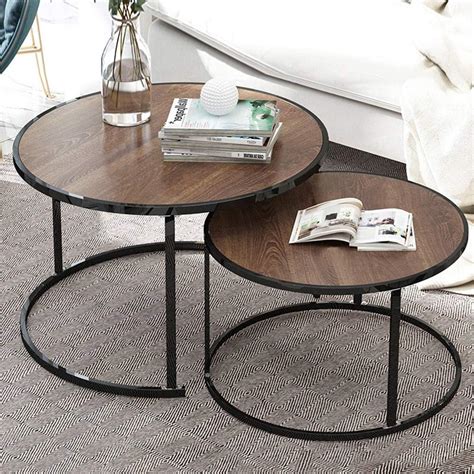 Black Wood Coffee Table Round : Solid wood indiana bowed round coffee ...