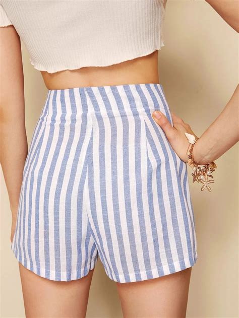 Buttoned Fly Striped Shorts Gagodeal Designer Brands Fashion Fashion