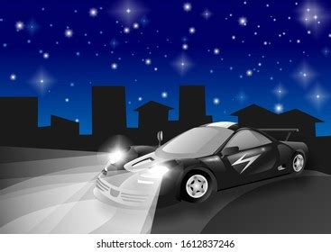 Black Car Night Wallpaper Stock Illustration 1612837246