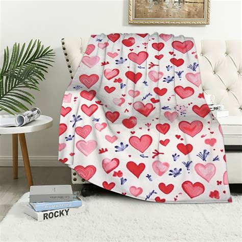 Eastsmooth Valentines Day Love Heart Throw Blanket Lightweight Ultra