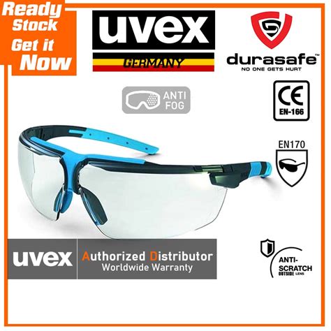 UVEX 9190275 I 3 Safety Glasses Blue Frame Clear Supravision HC AF Len