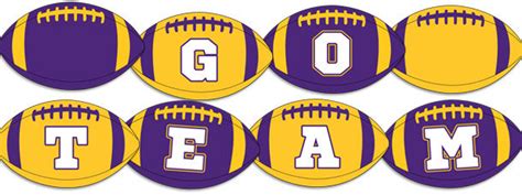 Purple and Gold Football Decorative Alphabet Clipart Pack