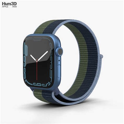 Apple Watch Series 7 41mm Blue Aluminum Case With Sport Loop 3D Model