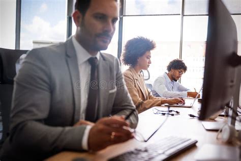 Office With Business People Working On Computers Stock Photo Image Of